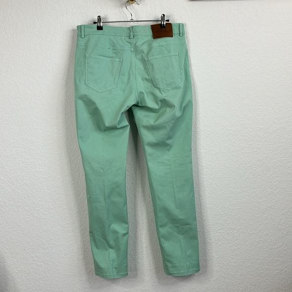 Etro Ponyhair Tag Cotton Mint Branded Leather Straight Leg Denim Jeans - Picture 9 of 15